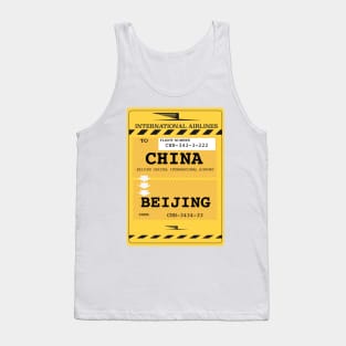 Beijing China travel ticket Tank Top